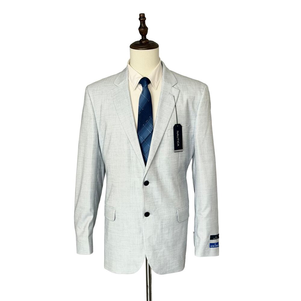 Nautica Sport Coat Men's 46 Long Modern Fit Active Stretch Lt Blue NWT